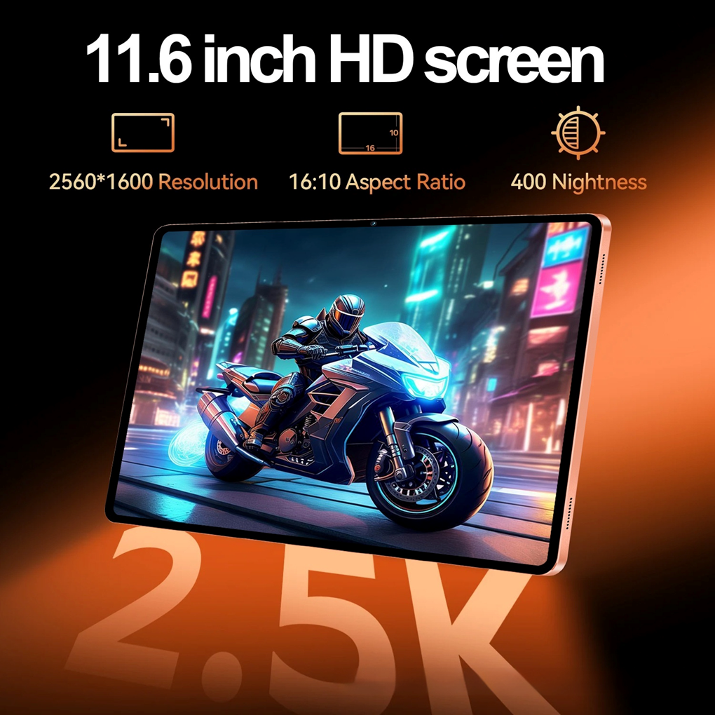 11.6 Inch Android 16 Tablet | 16GB RAM 1024GB | 2.5K Display | Wi-Fi 6 | 5G SIM | 24MP Camera