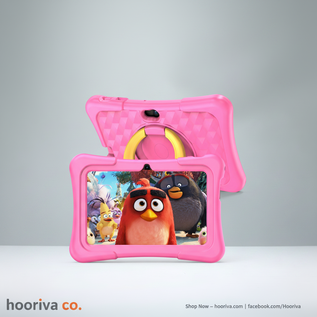 PRITOM Pink Kids Tablet on Grey Hooriva Background
