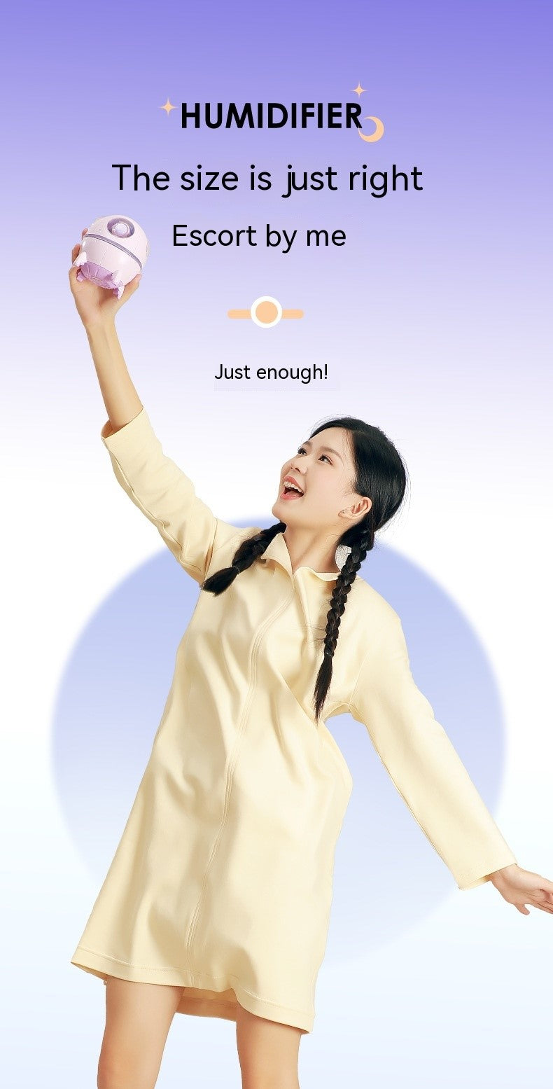 Space Capsule Humidifier MJ046 | Type-C | Ultrasound | Colorful Breathing Night Lamp | 220ml