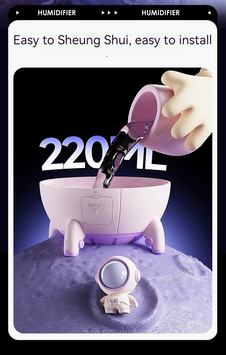 Space Capsule Humidifier MJ046 | Type-C | Ultrasound | Colorful Breathing Night Lamp | 220ml