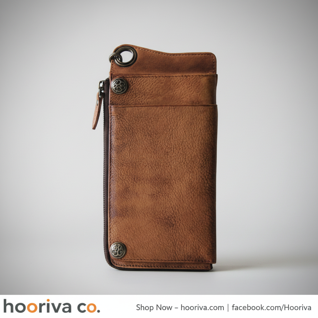 Vintage Leather Long Wallet – Closed HBBT